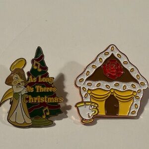 Disney Christmas Tree and Gingerbread House Holiday Pins